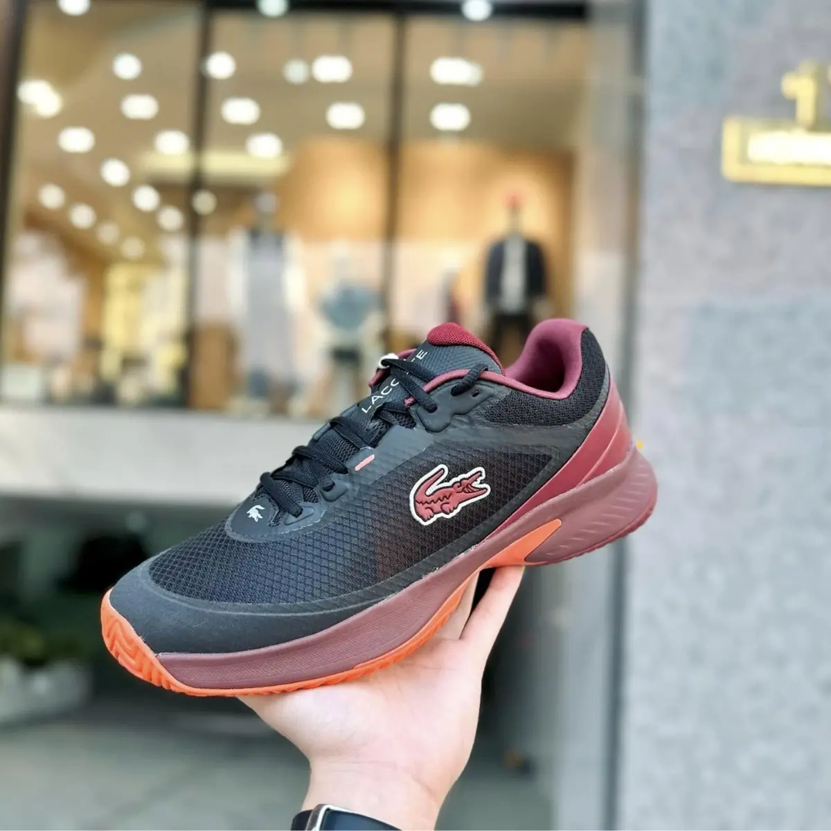 Giay Lacoste Tech Point SMA 'Black Red' 746SMA00153X0