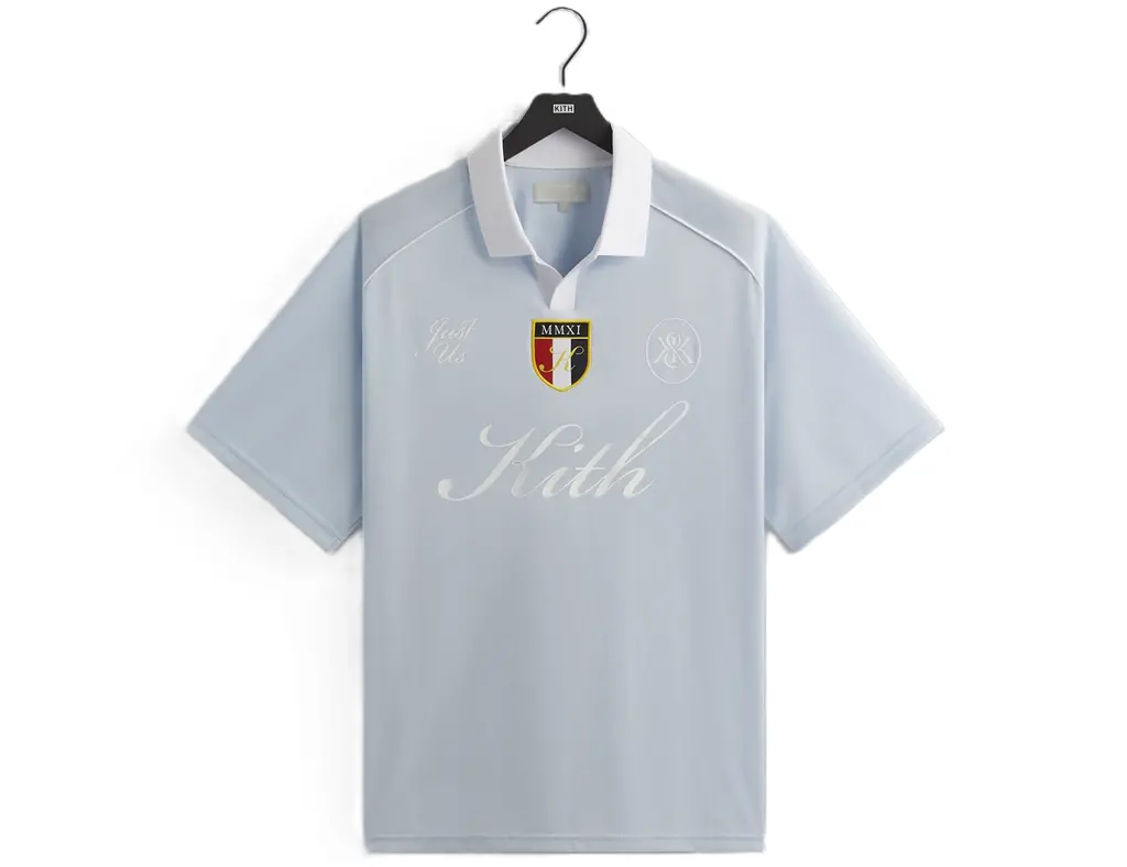 Ao Kith Shadow Stripe Marcel Soccer Top 'Light Indigo' KHM033427-415