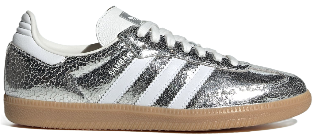 Giay Adidas Samba OG 'Silver Metallic Cracked Leather' JR0035