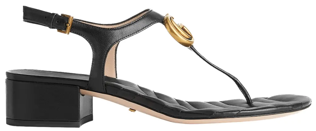 Dep Gucci Double G Sandal Leather 'Black' 674840-BKO00-1000
