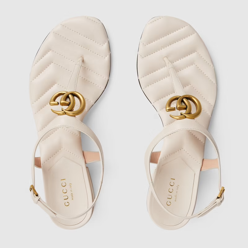 Dep Gucci Double G Sandal Leather 'White' 674840-BKO00-9022