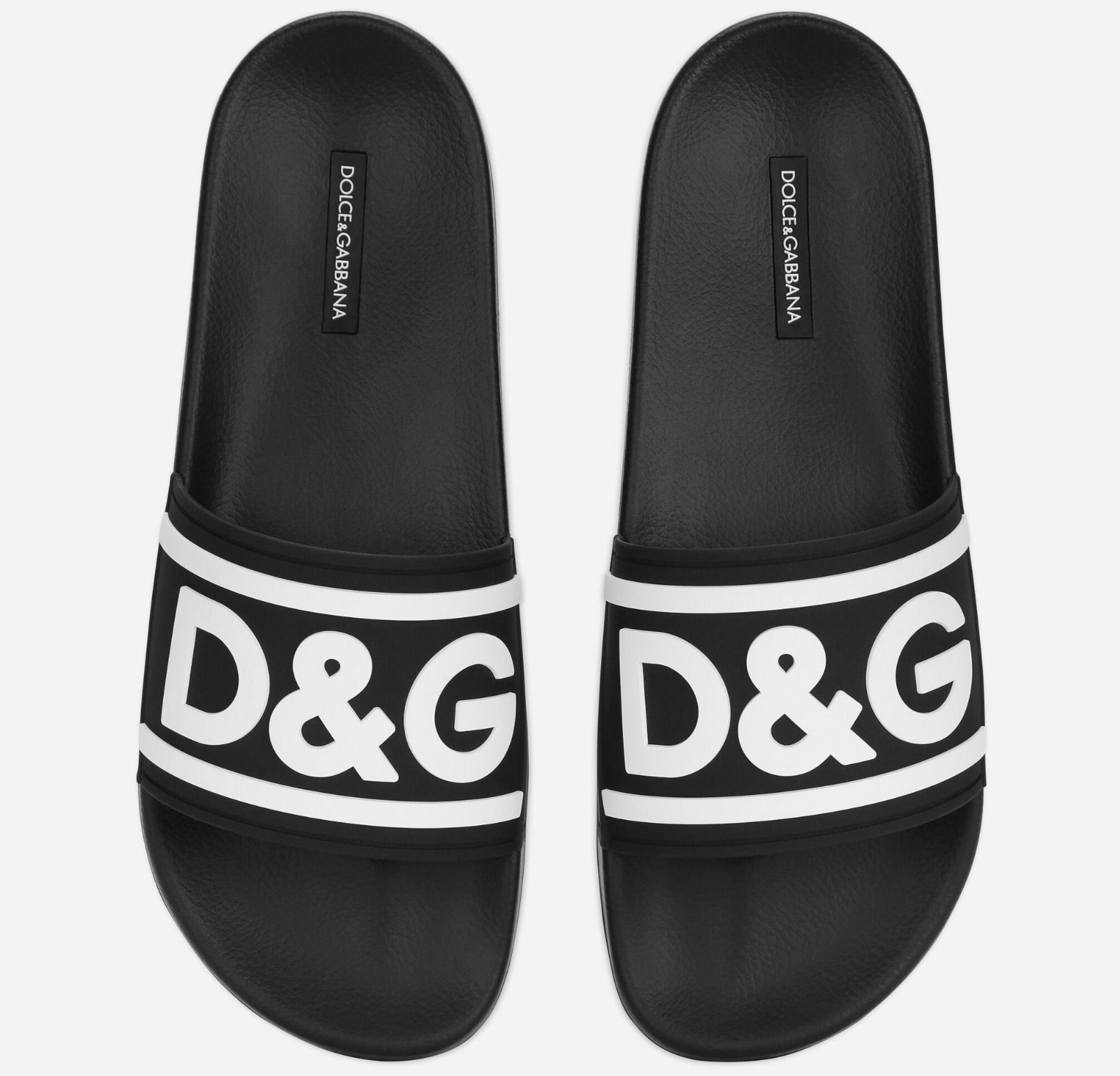 Dep Dolce & Gabbana Rubber Beachwear Sliders DG Logo 'Black' CS2072-AQ858-89690