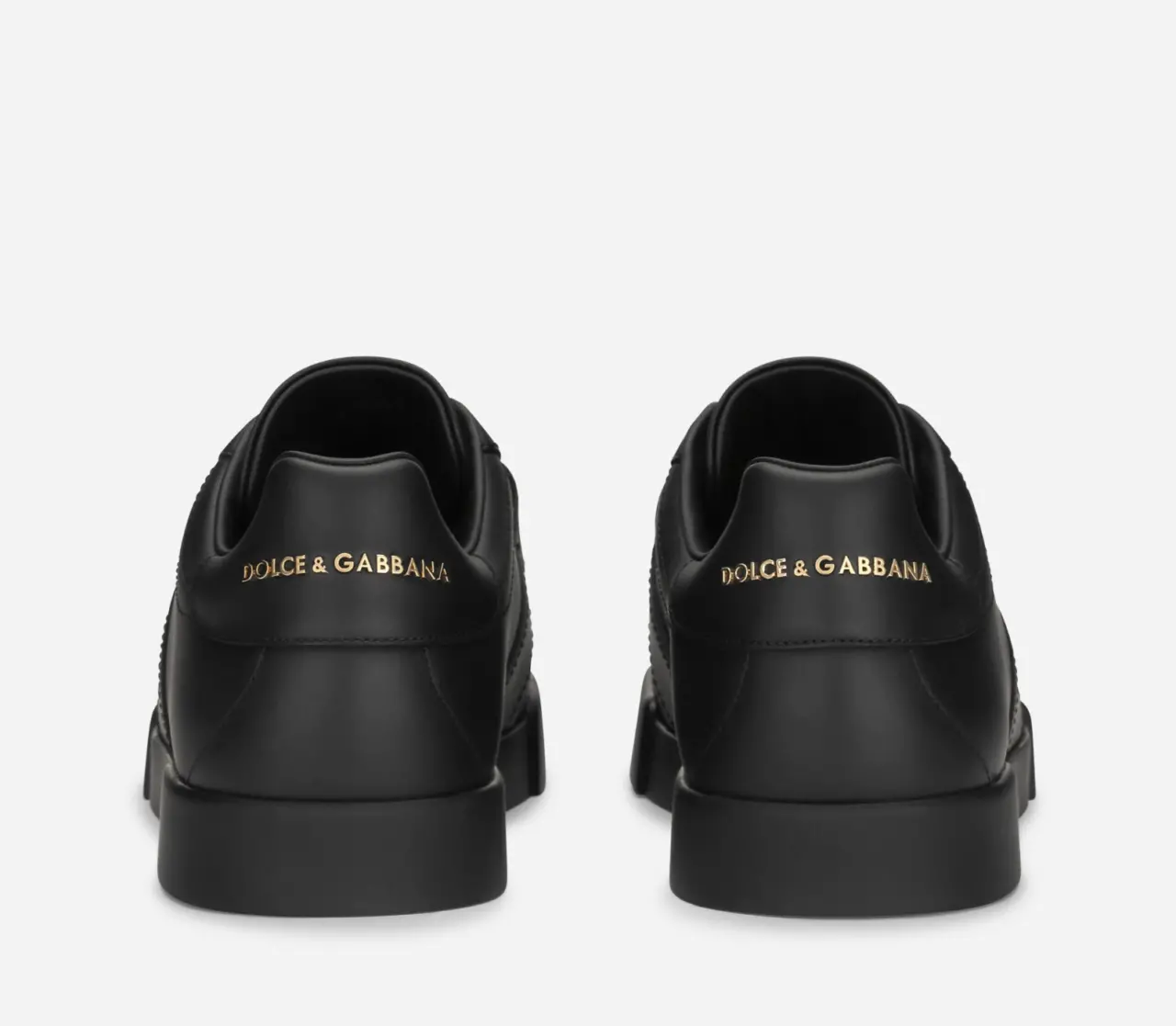 Giay Dolce & Gabbana Calfskin Portofino Branded Tag 'Black' CS1761AB94080999