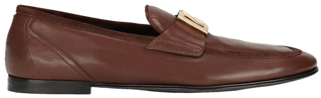 Giay Dolce & Gabbana Calfskin Slippers 'Brown' A50462AQ99380047
