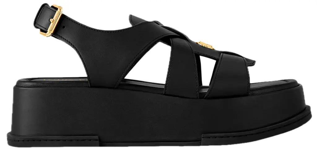 Dep Louis Vuitton Maya Flatform Sandals 'Black' 1ACYJP