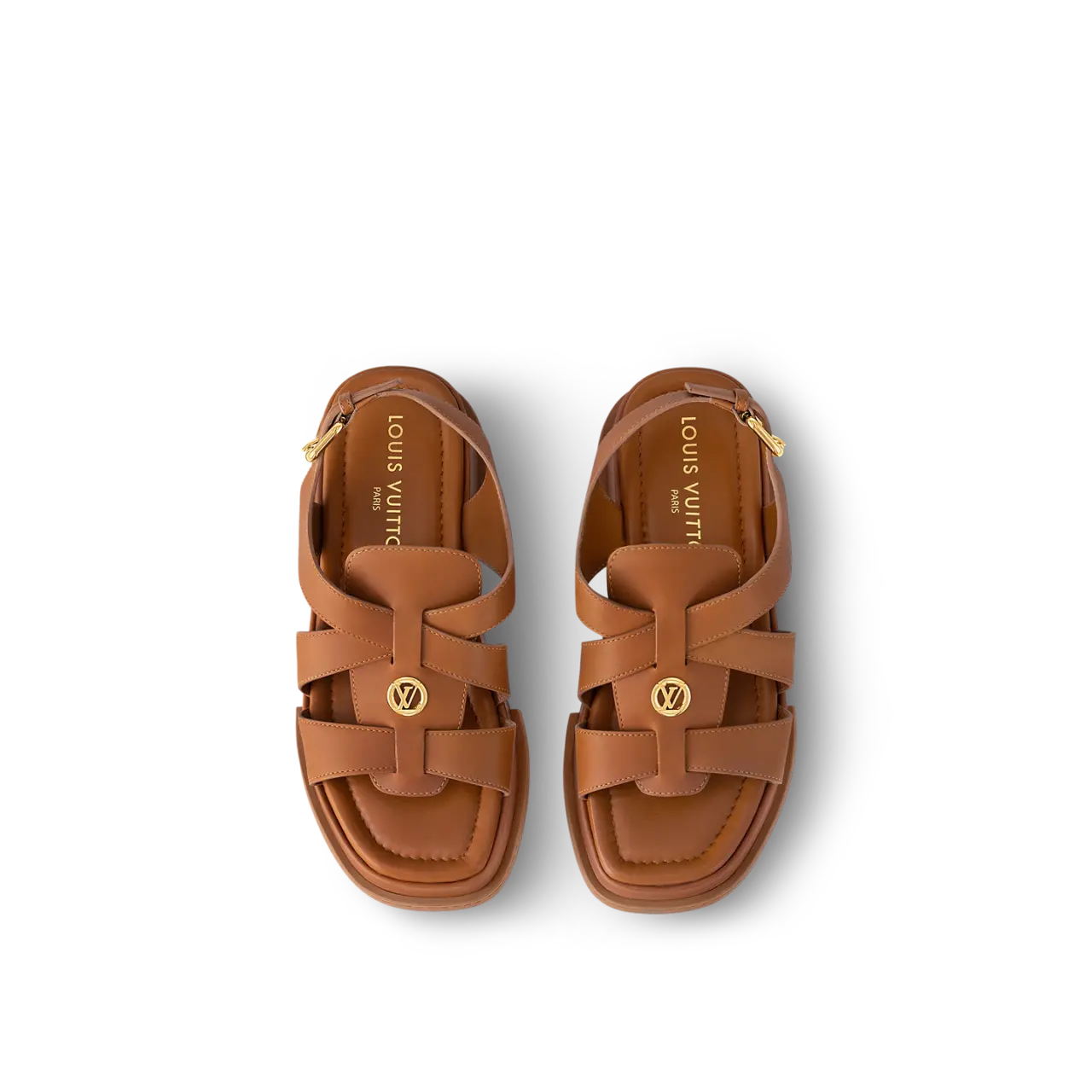 Dep Louis Vuitton Maya Flatform Sandals 'Cognac' 1ACYKL