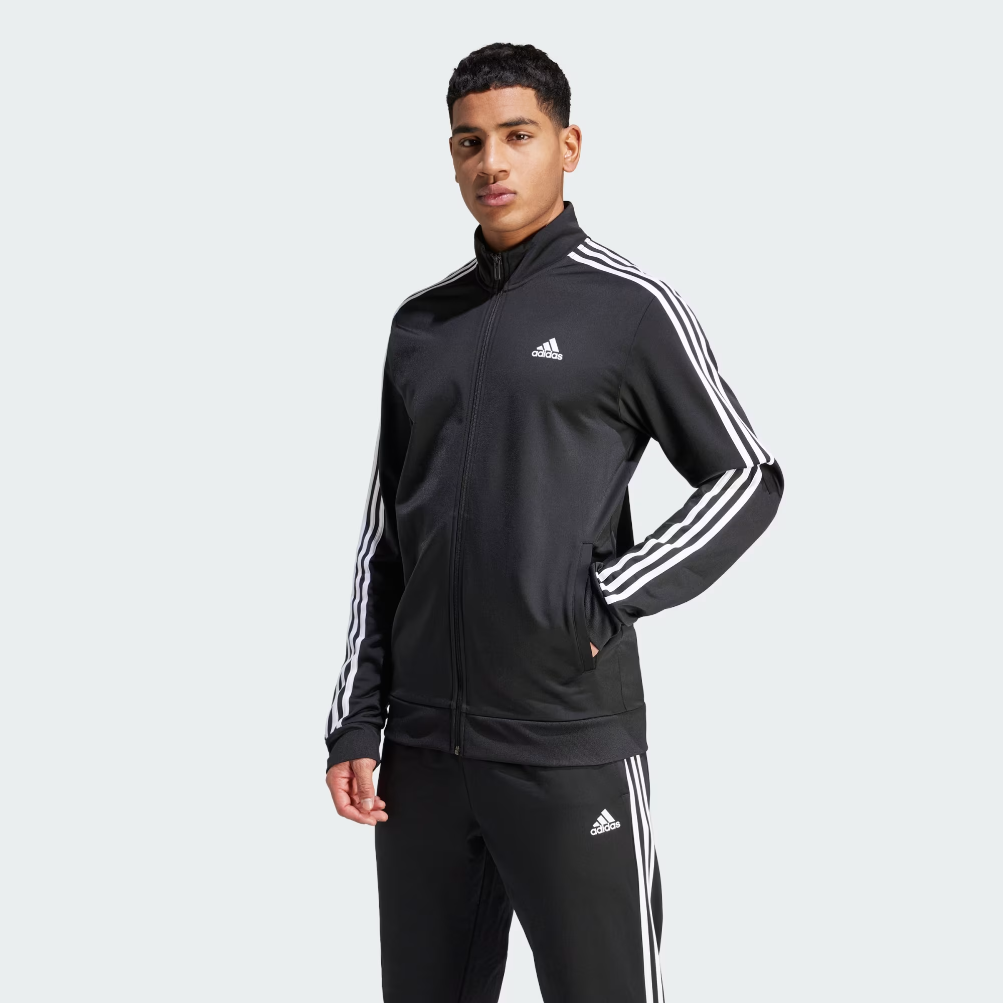 Ao Adidas Essentials Warm-Up 3-Stripes 'Black' H46099