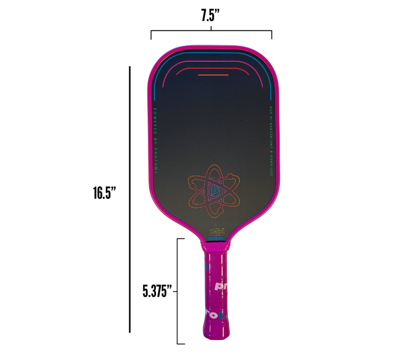 Vot Pickleball Proton Series Three Raw Carbon 15mm 'Raspberry'