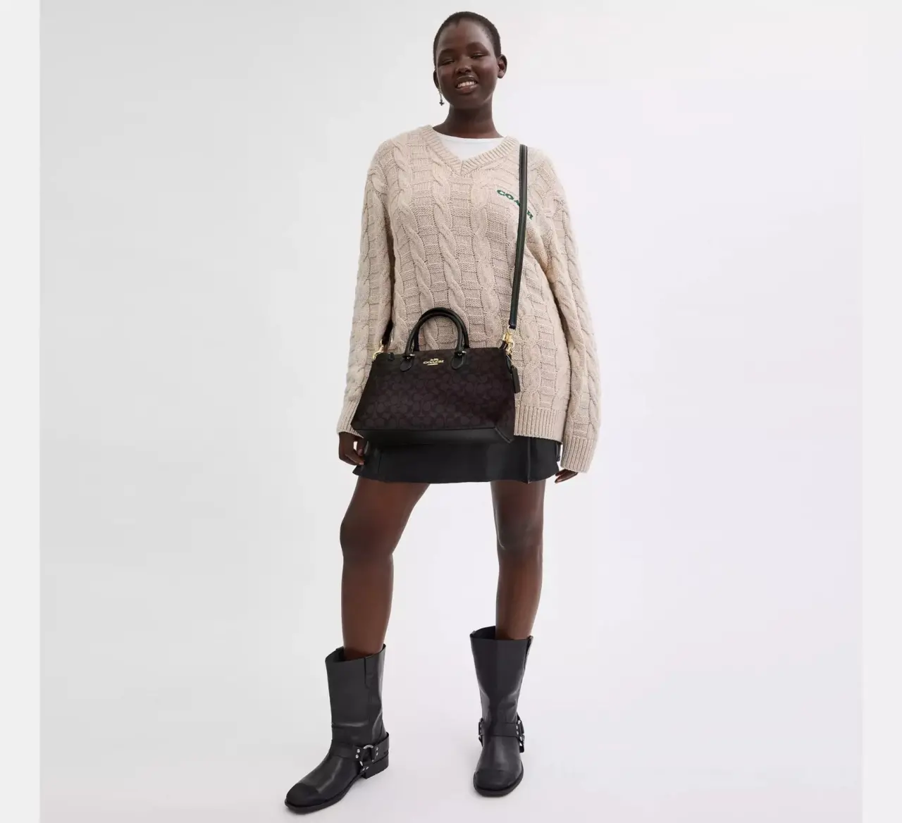 Tui Nu Coach Georgia Satchel Bag 'Walnut' CW422-IMXAQ