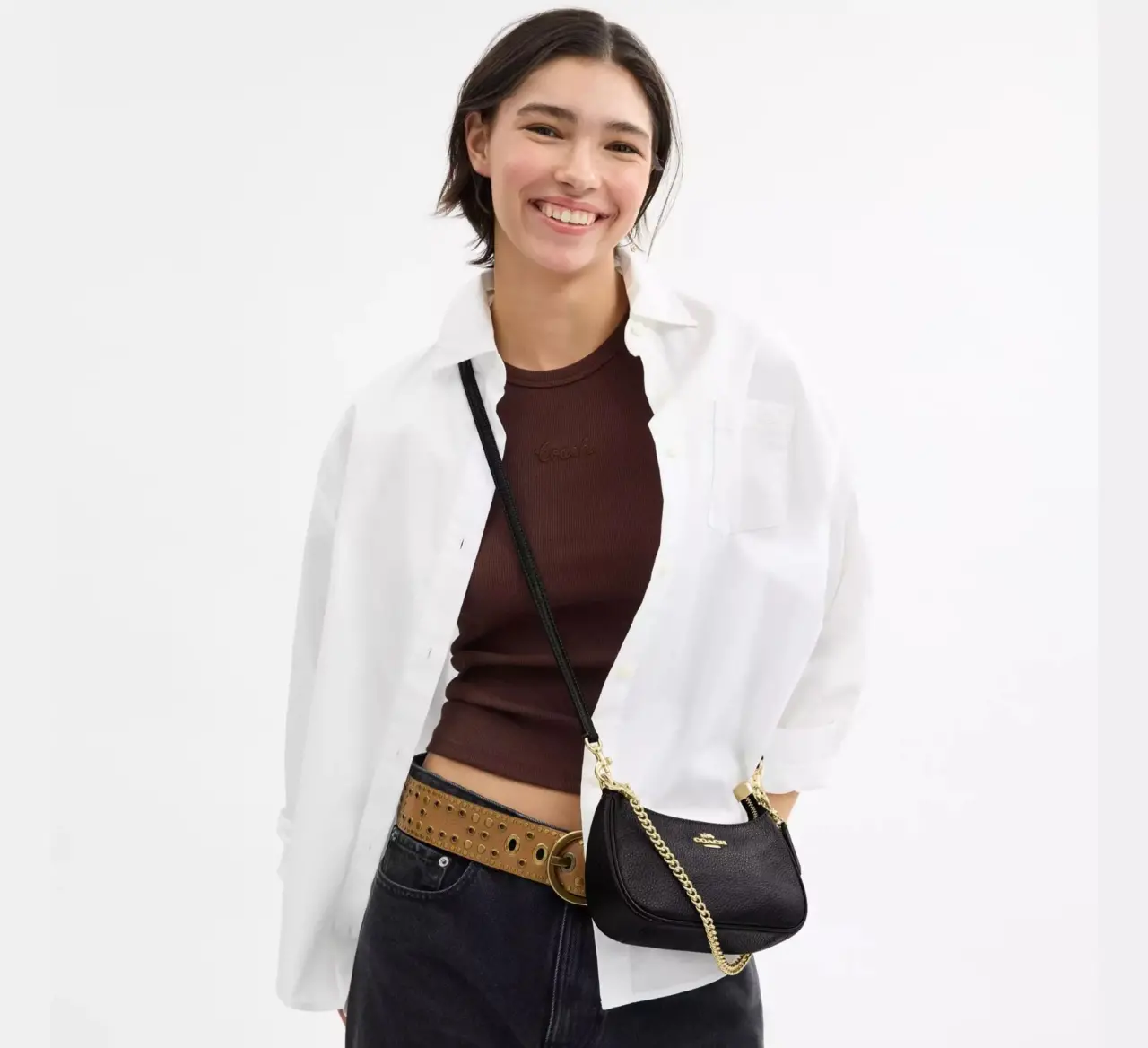 Alternative view of Túi Coach Teri Mini Crossbody Bag 'Black' CW309-IMBLK