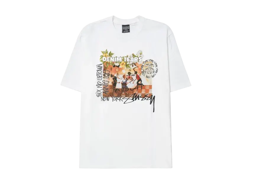 Alternative view of Áo Stussy x Denim Tears Annie Lee Tee 'White' 3903997