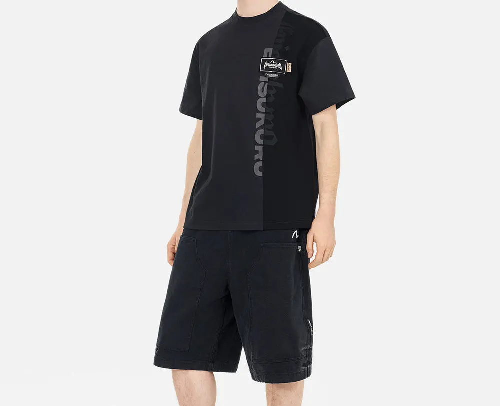 Ao Evisu Panel Design With Multi Labels 'Black' 2ESGNM5TS5034RXCT
