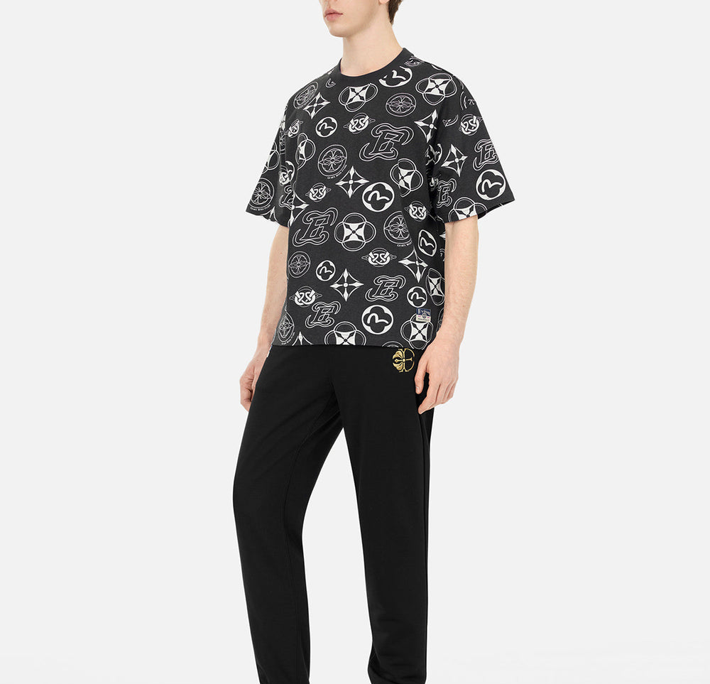 Ao Evisu Allover Multi-Logo Print 'Black' 2ESHTM5TS1103LFCT