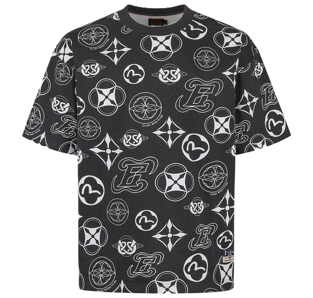 Ao Evisu Allover Multi-Logo Print 'Black' 2ESHTM5TS1103LFCT