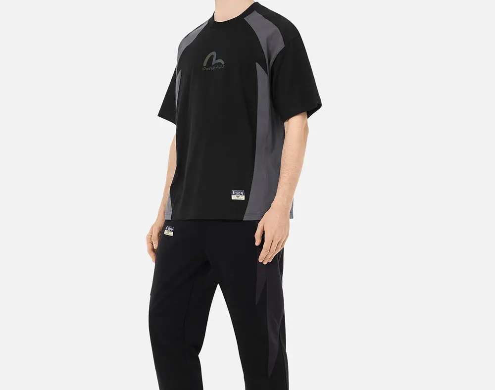 Ao Evisu Panel Blocking With Colorful Logo 'Black' 2ESHTM5TS1171LFCT