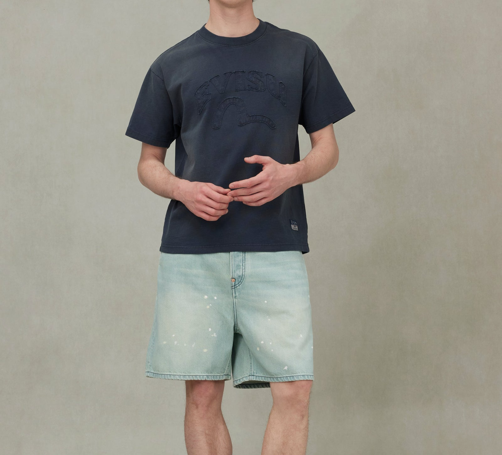 Ao Evisu Seagull And Logo Applique 'Blue' 2ESHTM5TS1204RXCT