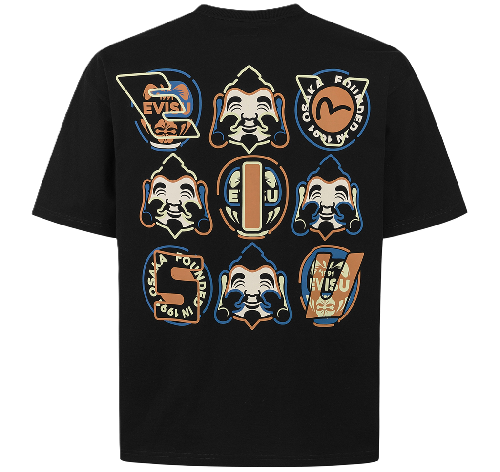 Ao Evisu Godhead And Daruma Print 'Black' 2ESHTM5TS1205LFCT