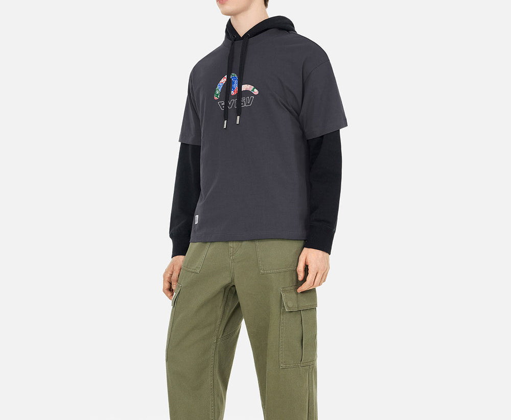 Ao Evisu Seagull Print And Japanese 'Charcoal' 2ESHTM5TS7022RXCT