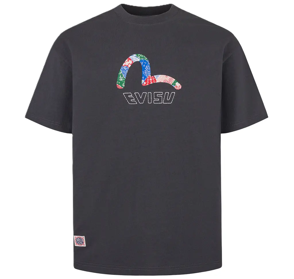 Ao Evisu Seagull Print And Japanese 'Charcoal' 2ESHTM5TS7022RXCT