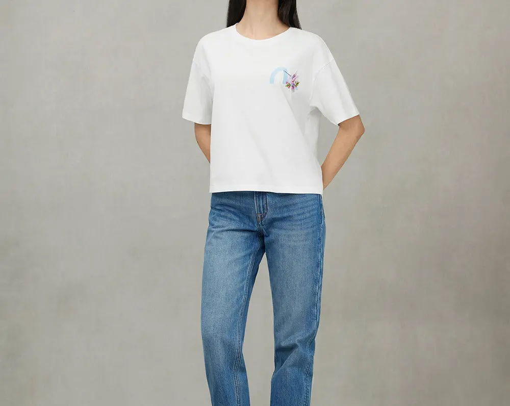 Ao Evisu Seagull And Hummingbird Print 'White' 2ESHTW5TS4028DPCT