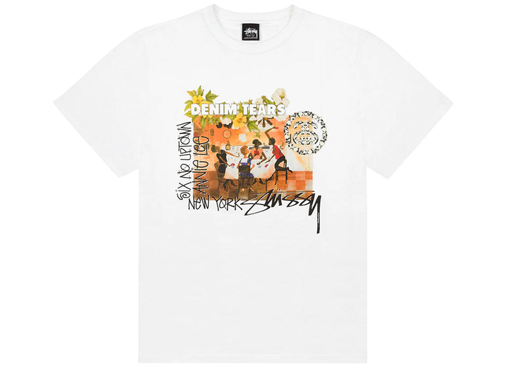 Áo Stussy x Denim Tears Annie Lee Tee 'White' 3903997