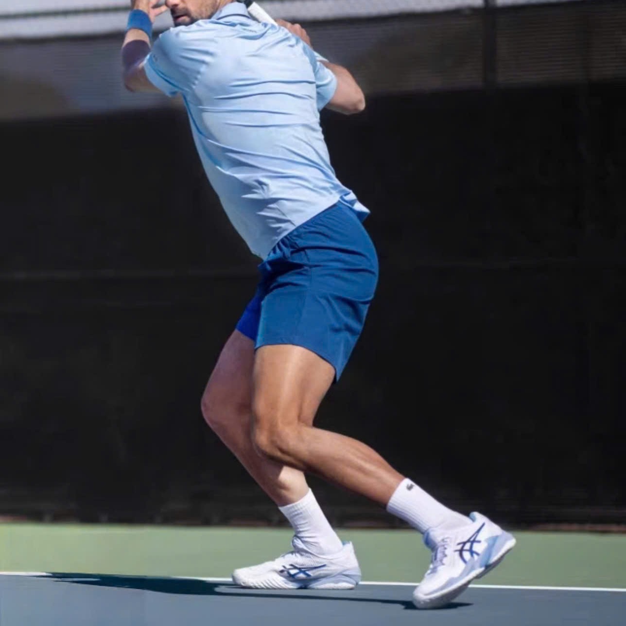 Giày Asics Court FF 3 Novak 'White Tuna Blue' 1041A522-967 - Ảnh 4