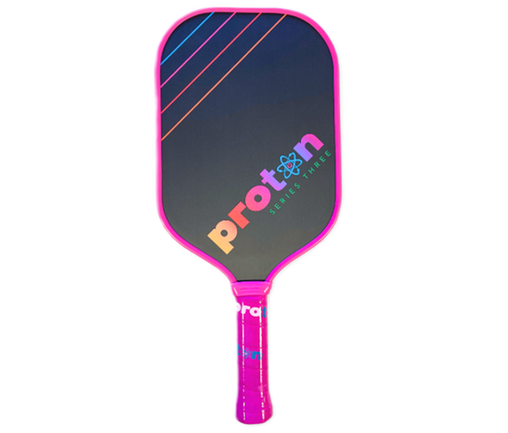 Vot Pickleball Proton Series Three Raw Carbon 15mm 'Raspberry'