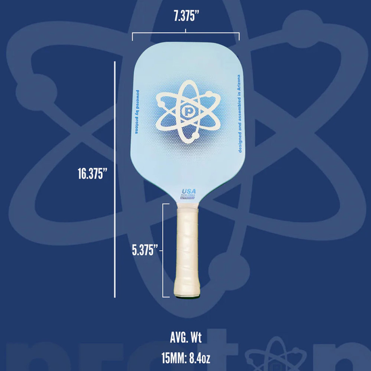 Vot Pickleball Proton Series 2 15mm 'Blue'