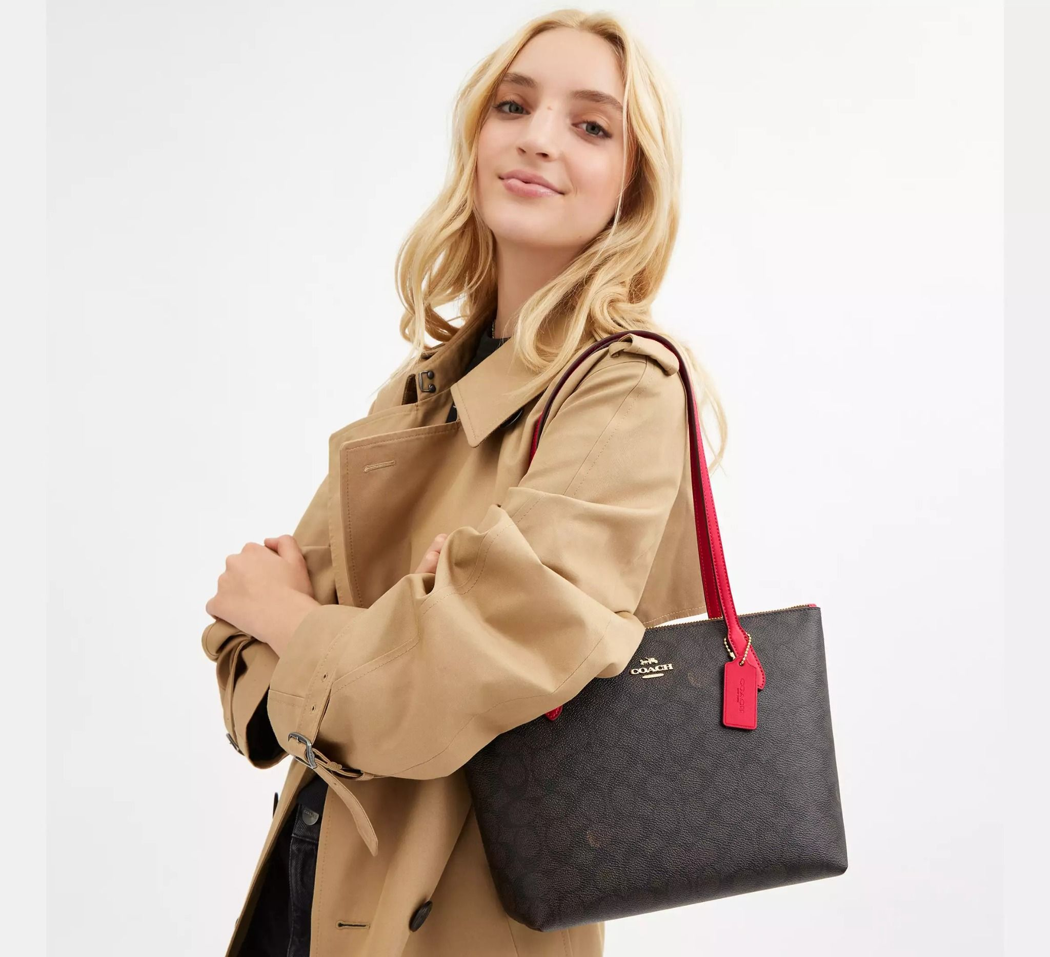 Alternative view of Túi Coach Fiona Zip Tote Bag 'Bold Red' CX611-IMXD0