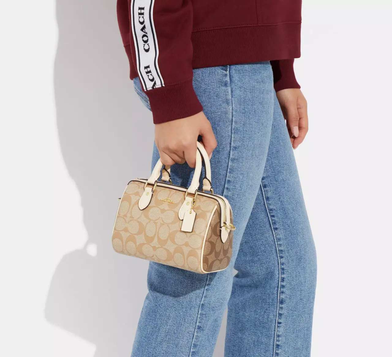 Alternative view of Túi Coach Rowan Satchel Blocked Canvas 'Beige' CH160-IMOT4
