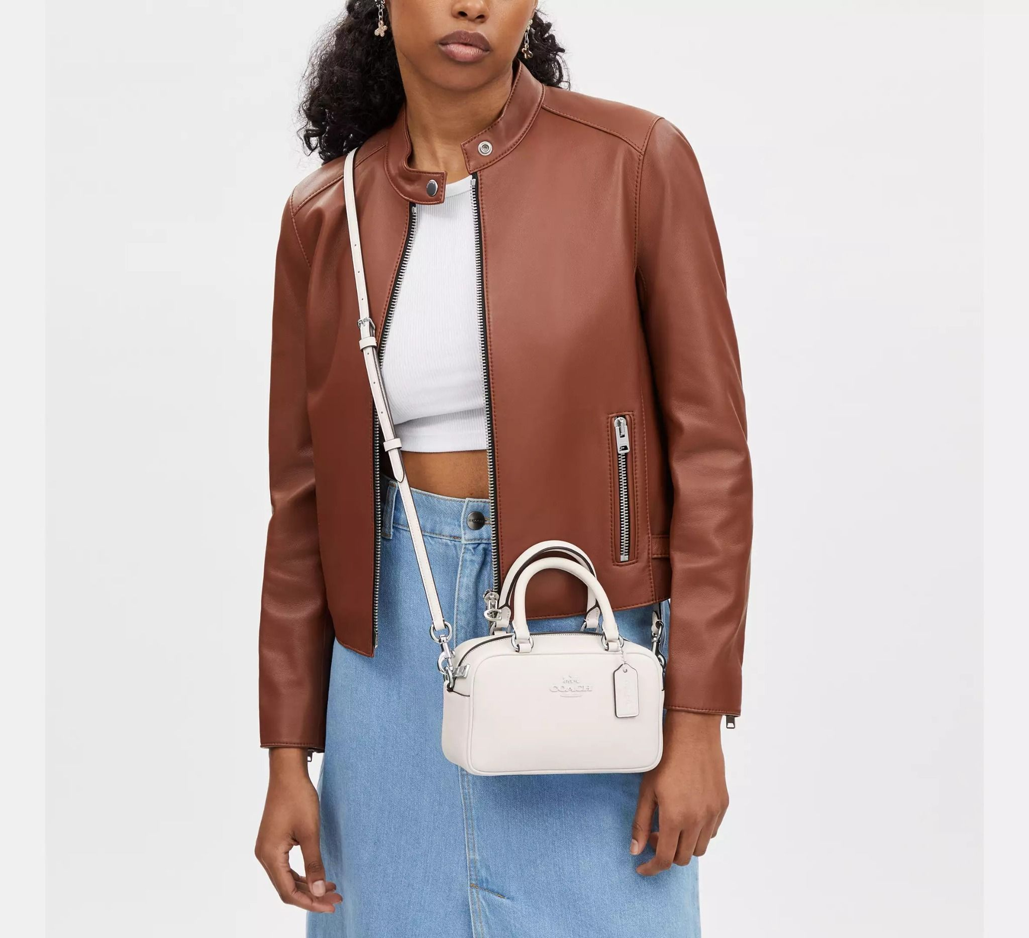 Alternative view of Túi Coach Satchel Crossbody 'Chalk' CT776-SVHA
