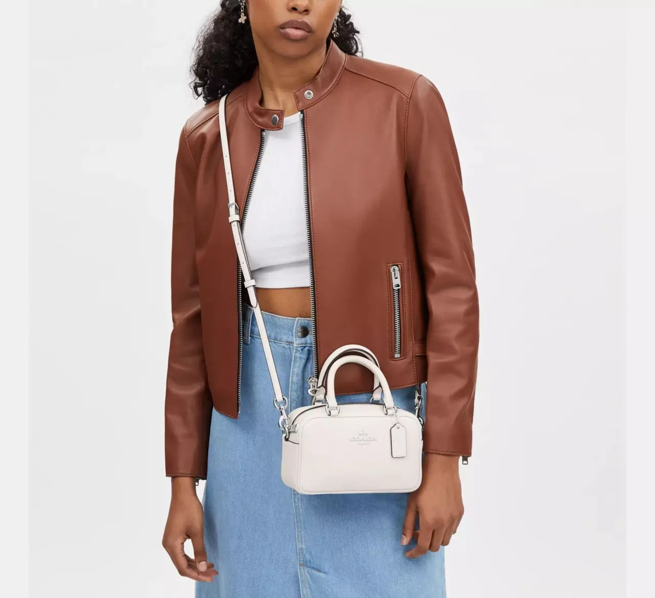 Alternative view of Túi Coach Satchel Crossbody 'Chalk' CT776-SVHA