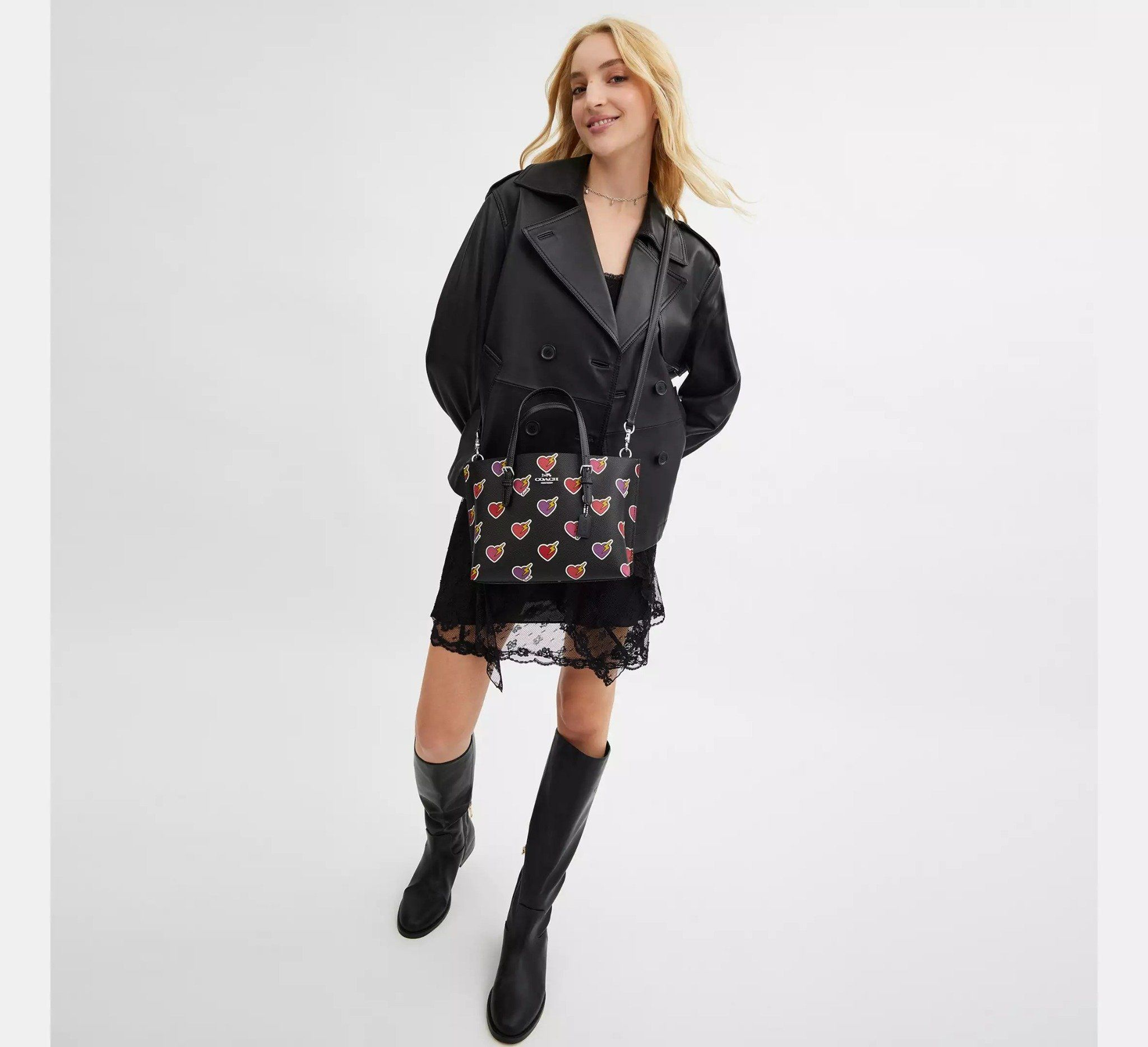 Alternative view of Túi Coach Mollie Tote Bag 25 'Heart Bolt Print' CW435-SVA47