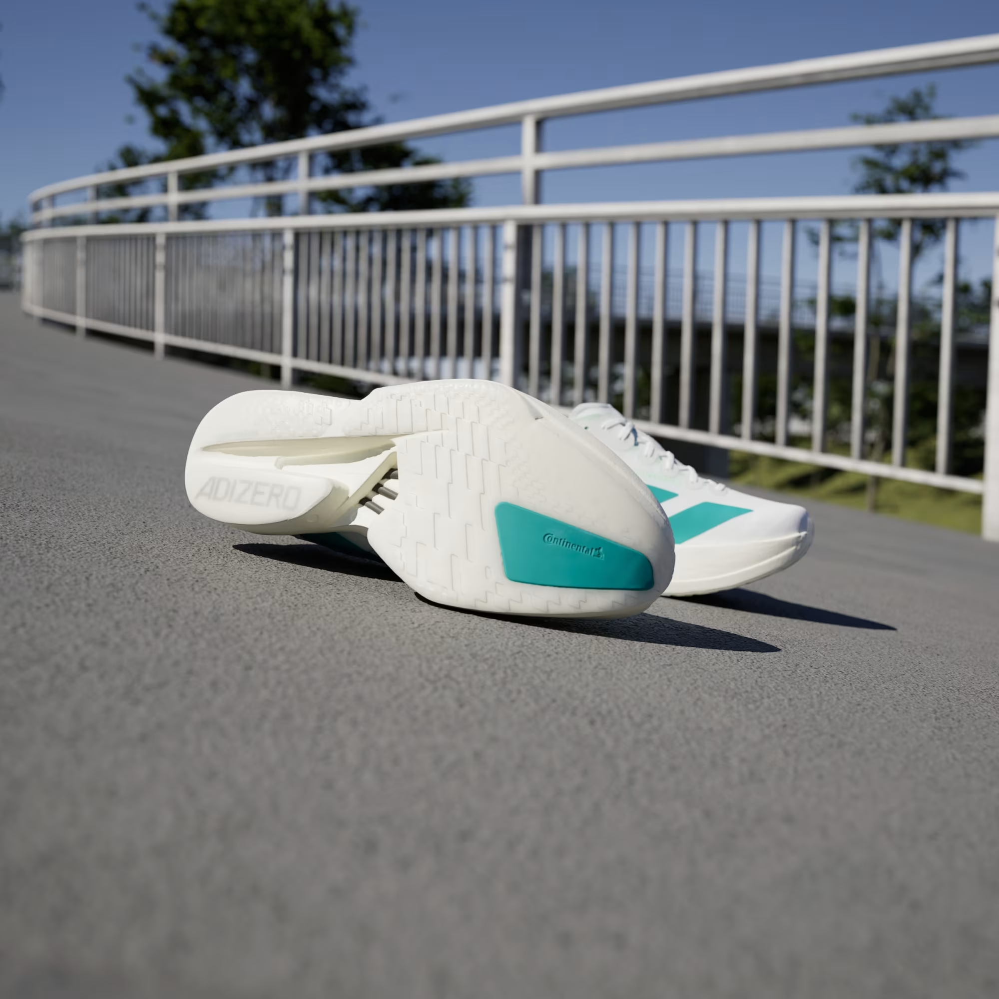 Alternative view of Giày Adidas Adizero Adios Pro 4 'White Pulse Teal' JR1267