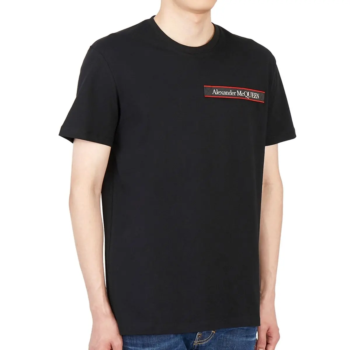 Alternative view of Áo Alexander McQueen Alphabet Pattern Neck 'Black' 642662-QRX74-0901