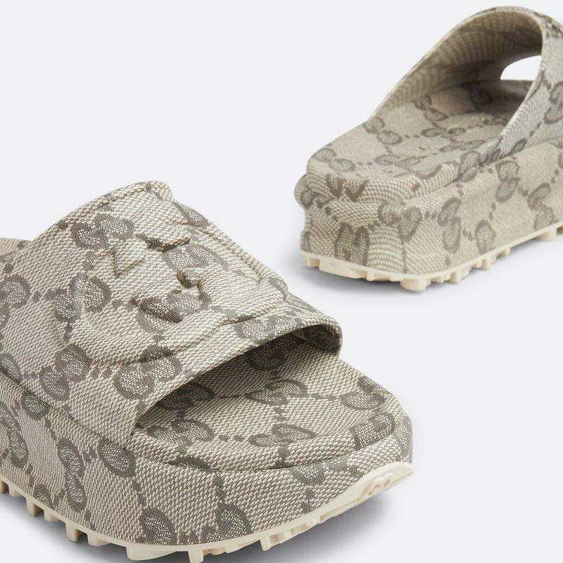 Alternative view of Dép Gucci Interlocking G Slide Sandals 'Beige' 725539-JAAC6-9742