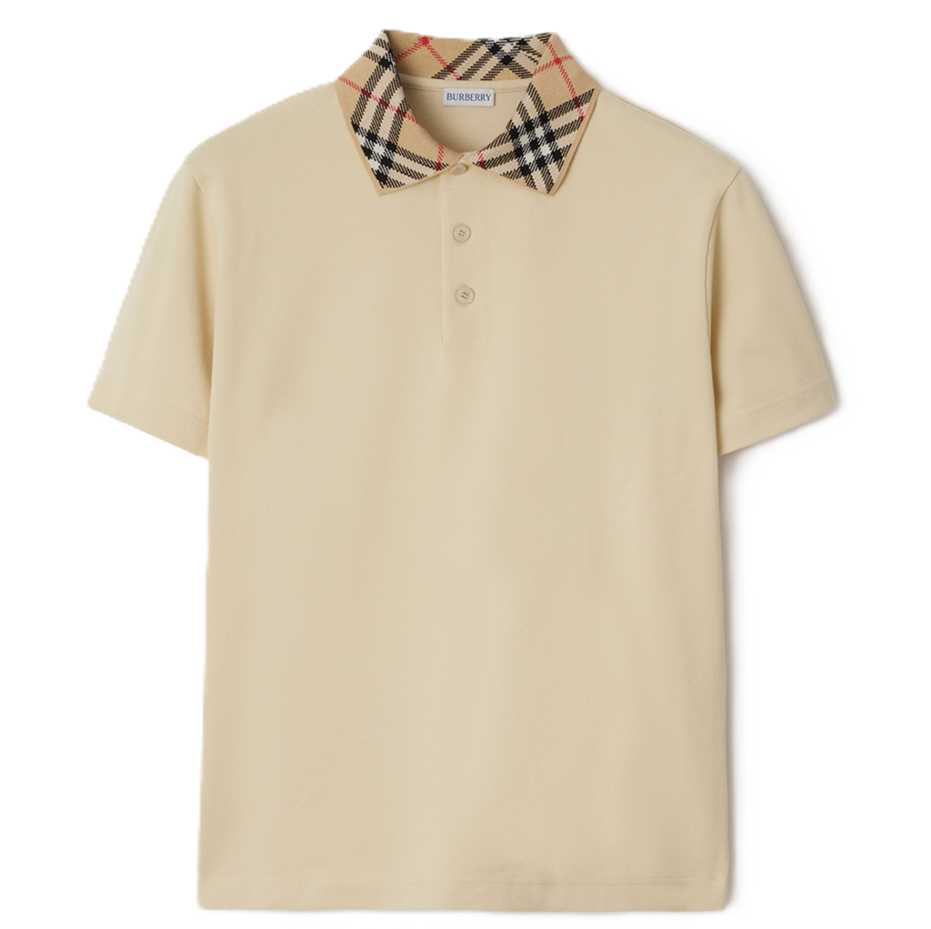 Áo Burberry Check Collar Cotton 'Beige' 81038641
