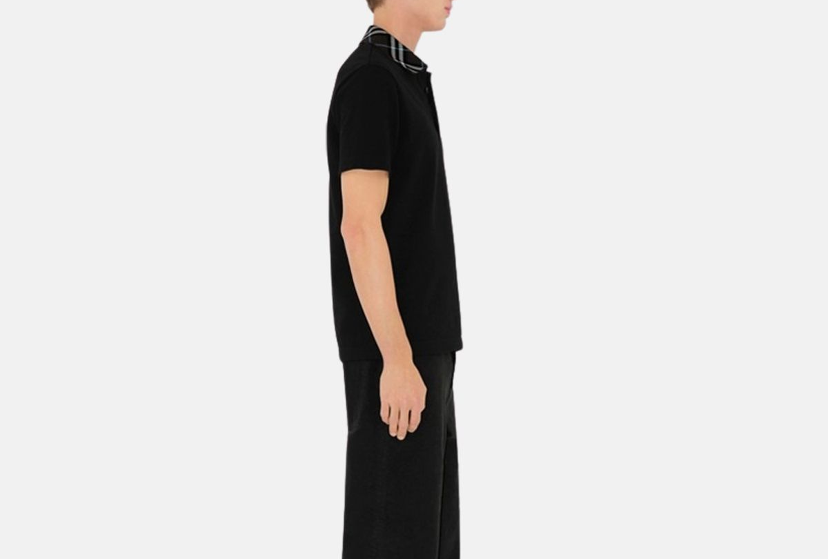 Alternative view of Áo Burberry Check Collar Cotton 'Black' 8103865