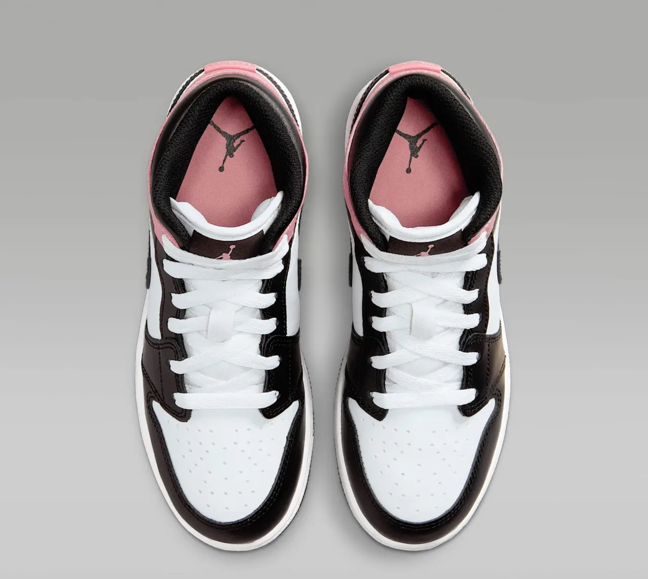 Alternative view of Giày Nike Air Jordan 1 Mid 'White Pink Black' DQ8423-100