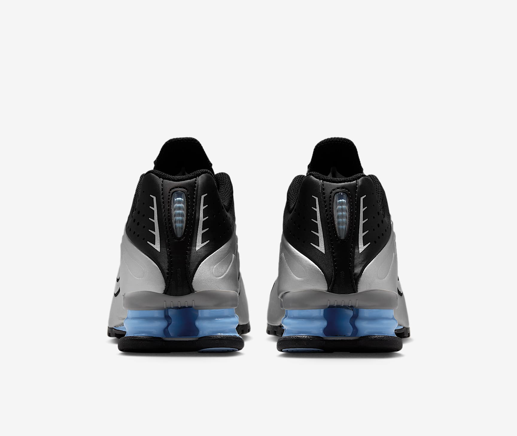 Alternative view of Giày Nike Shox R4 'Metallic Silver Black Psychic Blue' CW2626-004