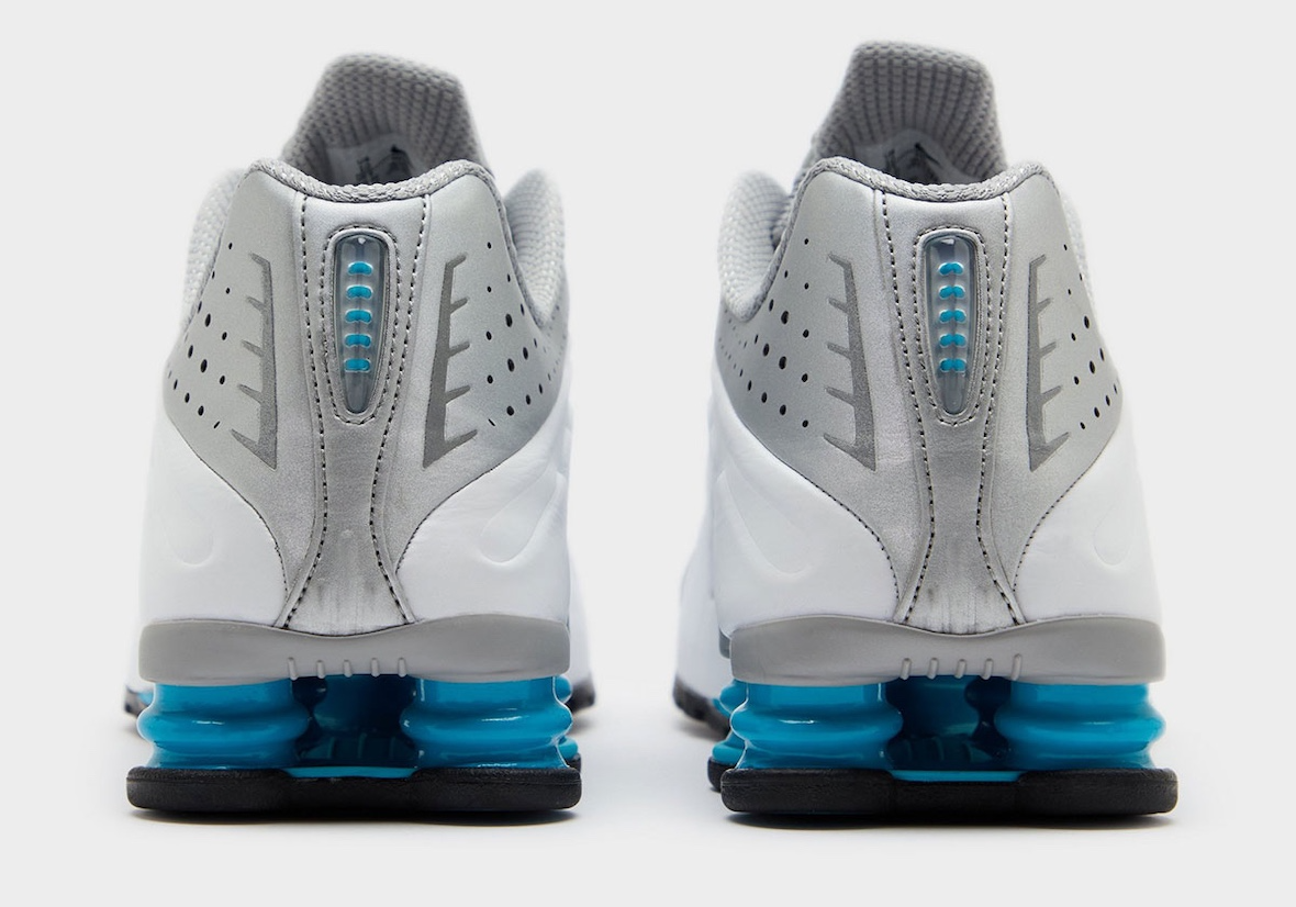 Alternative view of Giày Nike Shox R4 'Metallic Silver White Blue Lagoon' HQ1988-005