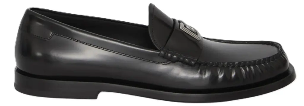 Giày Dolce & Gabbana Loafers Leather Logo 'Black' A30248-AQ237