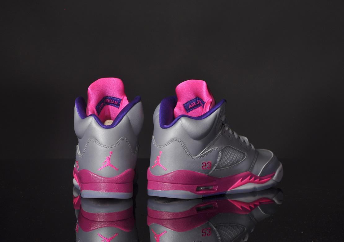 Alternative view of Giày Nike Air Jordan 5 Retro GS 'Cement Grey Pink' 440892-009