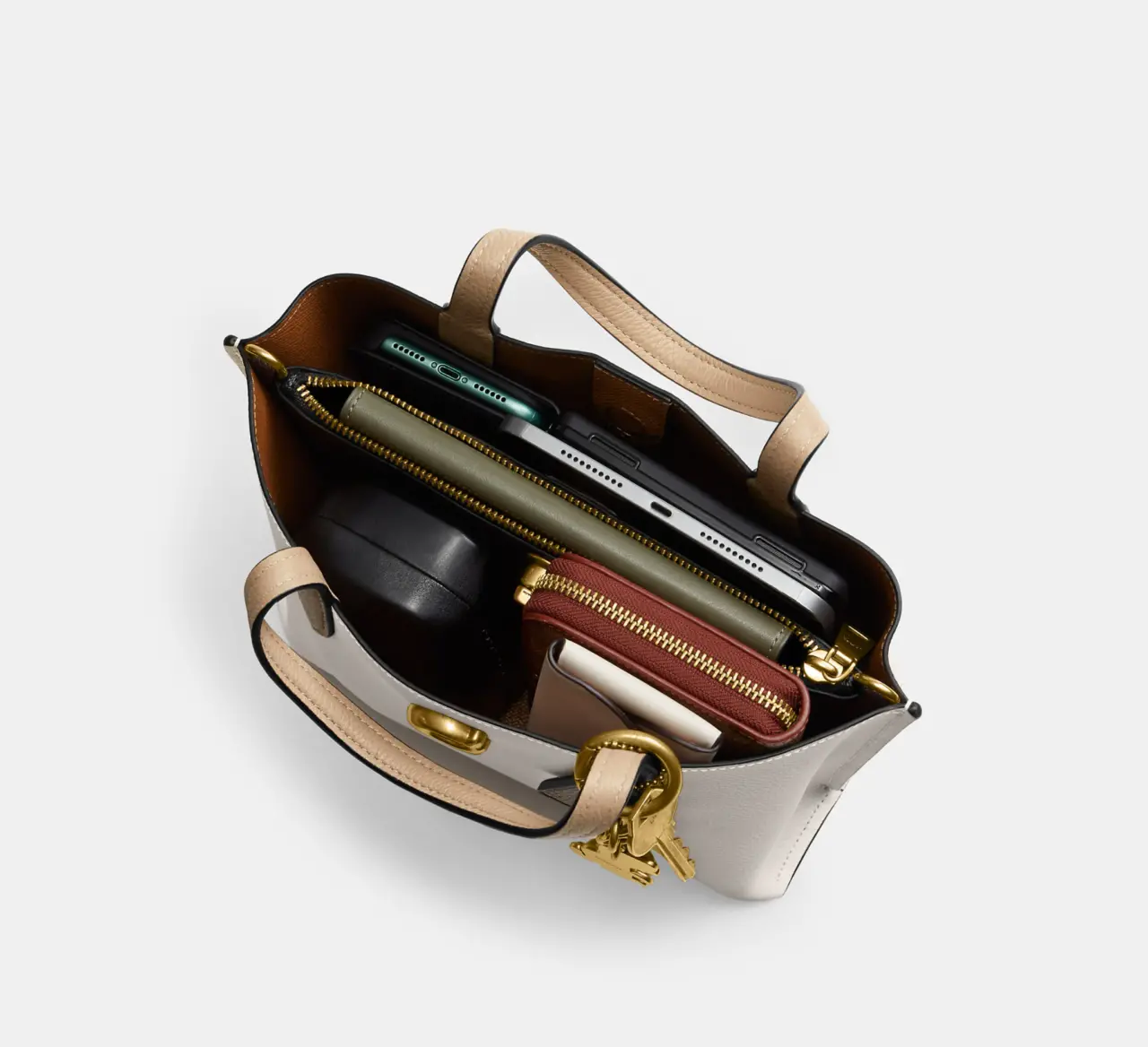 Alternative view of Túi Coach Willow Tote 24 In Colorblock 'Chalk' C8561-B4CAH