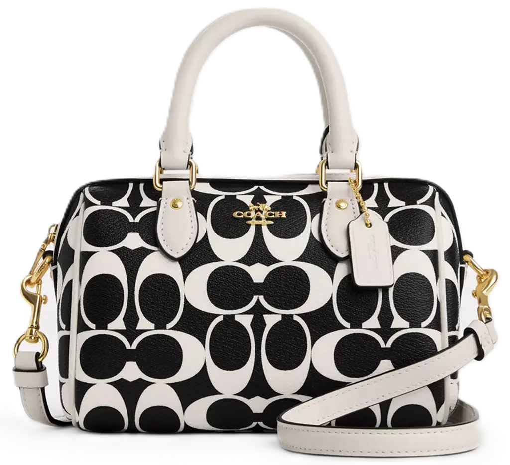 Túi Coach Mini Rowan Signature Canvas 'Black' CO960-IMA47