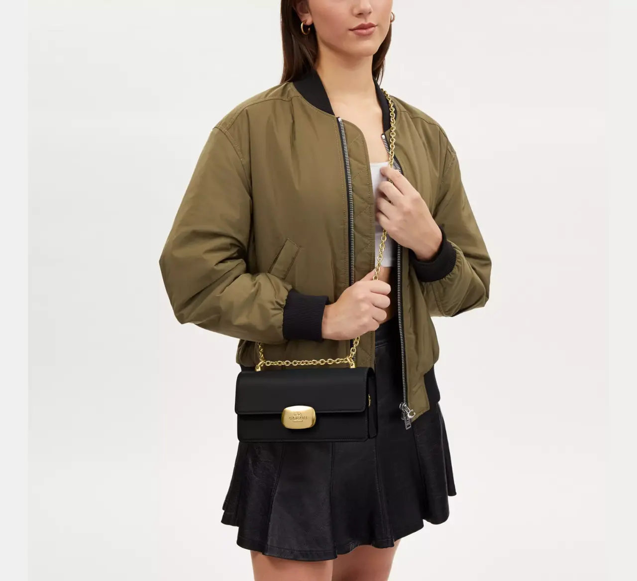 Alternative view of Túi Coach Eliza Flap Crossbody 'Black' CP008-IMBLK