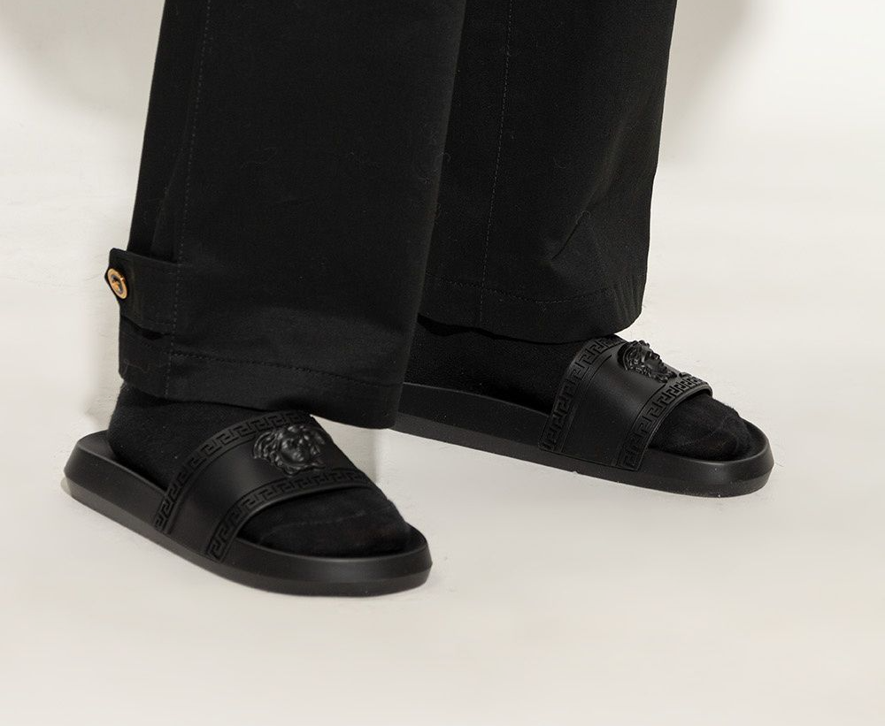 Dép Versace Palazzo Sliders 'Black' 1008733-DGO9G-1B000 - Ảnh 4