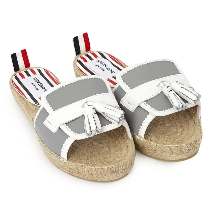 Alternative view of Dép Thom Browne Tassel Penny Espadrille Sandals 'Gray' FFF115A-05584-133