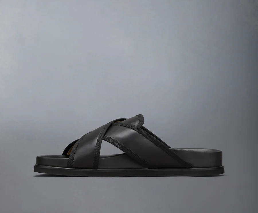 Alternative view of Dép Thom Browne Leather Toe Ring Slide 'Black' MFL093A-05584-001