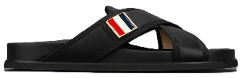 Dép Thom Browne Leather Toe Ring Slide 'Black' MFL093A-05584-001